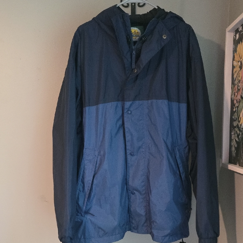 Cabela's Blue Packable Windbreaker Jacket Mens Size XL TALL